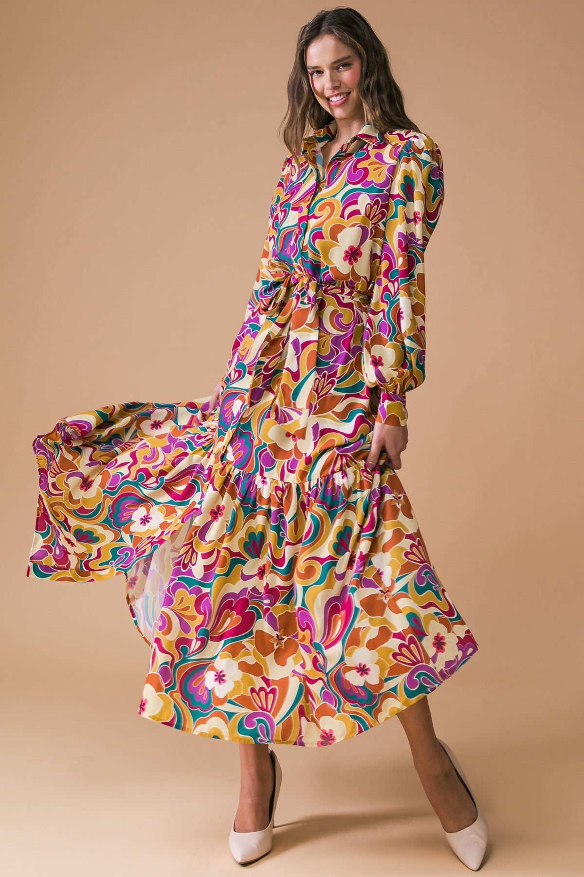 MY EYES ON YOU WOVEN MIDI DRESS Flying Tomato